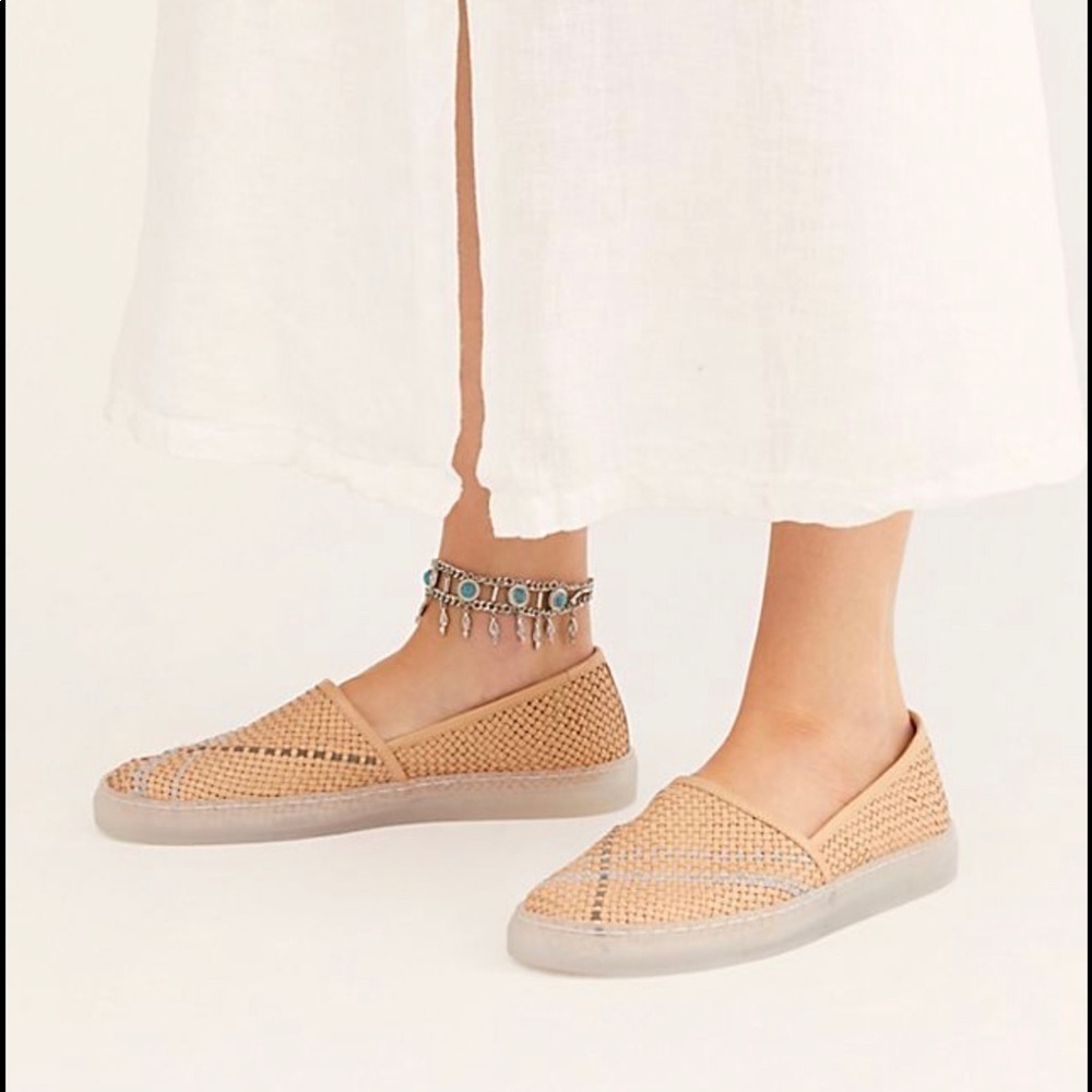 Free People Santorini Slip on Woven Sneakers Sz 39